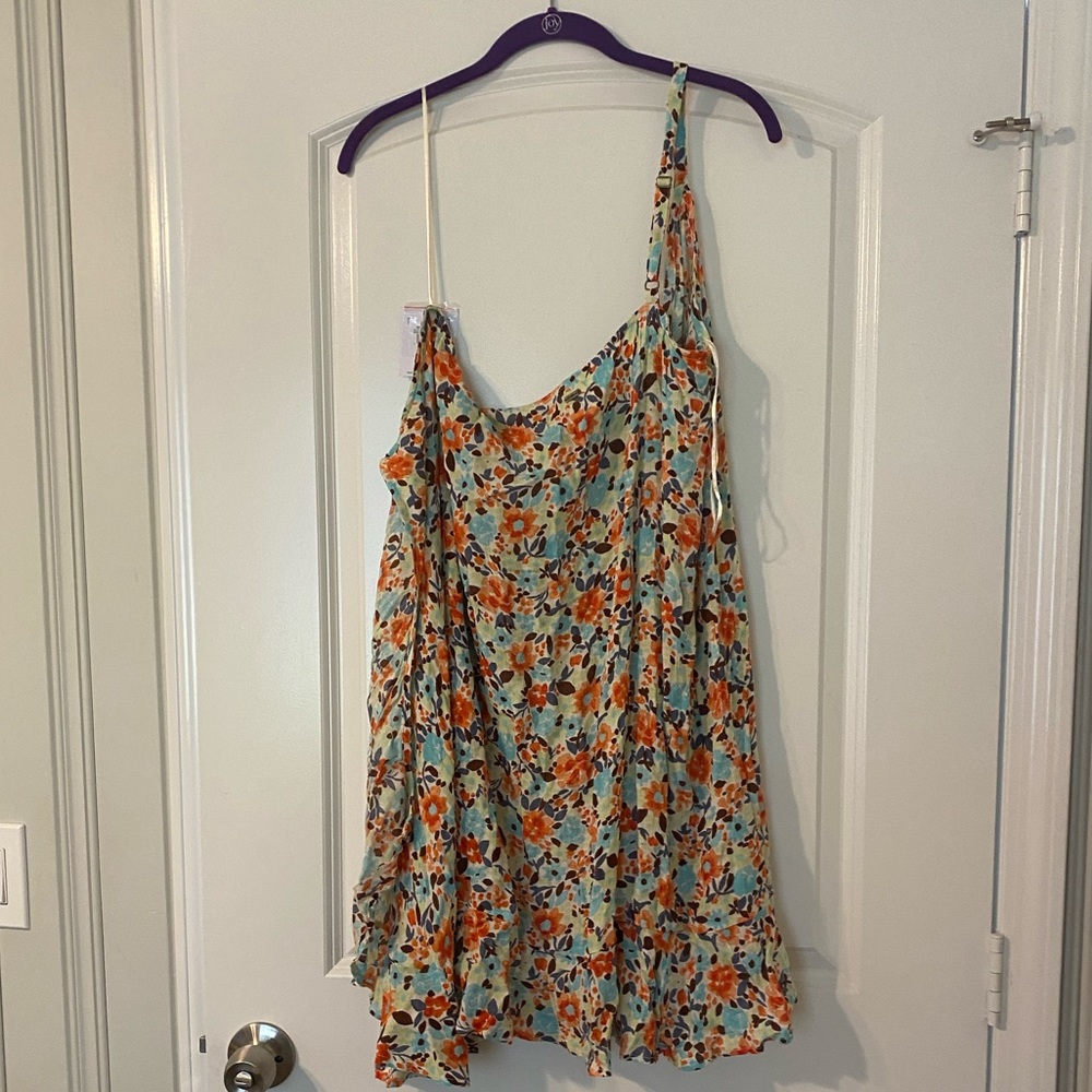 One shoulder wrap around summer dress